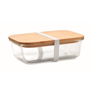 Lunchbox Glas mit Bambus