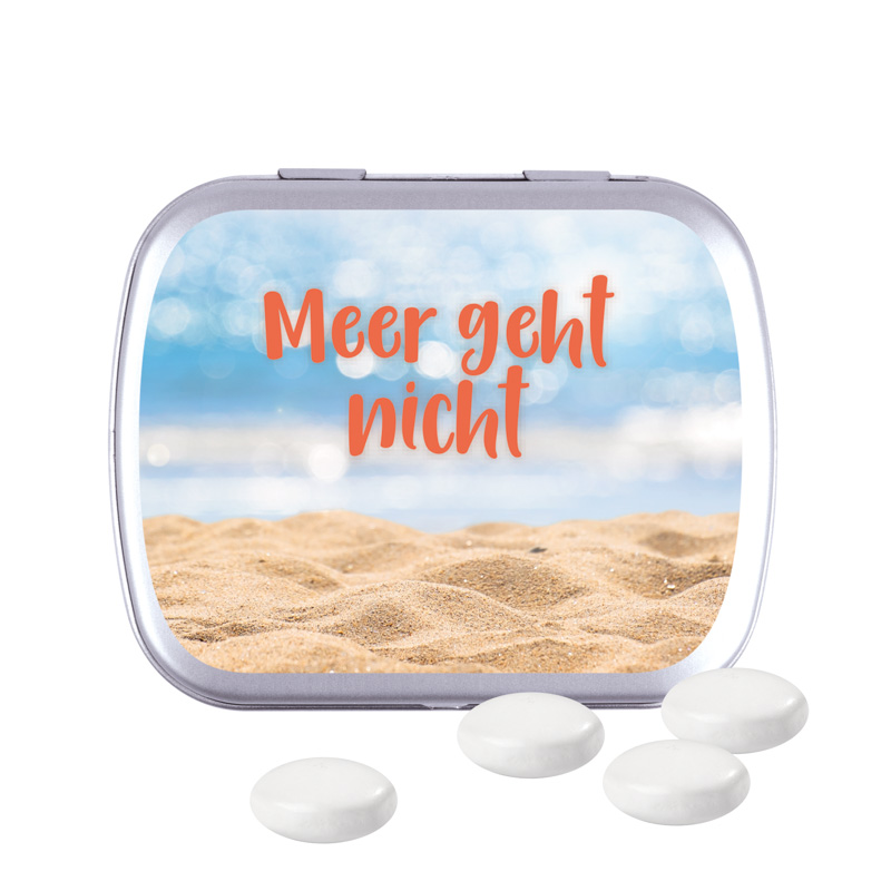 Klappdose; Mentos Kaudragee Mint / Füllmenge:23 g / Gewicht:40,22 g; silber; silber; silber