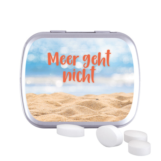 Klappdose; Pfeffi Pfefferminzpastillen, zuckerfrei / Füllmenge:19 g / Gewicht:34,22 g; silber; silber; silber