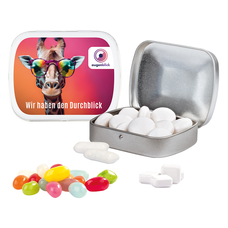 Klappdose; American Style Jelly Beans / Füllmenge:25 g / Gewicht:40,22 g; weiß