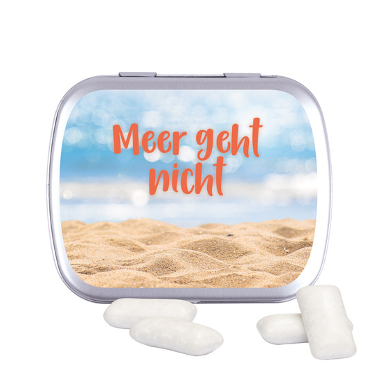 Klappdose; KoRo zuckerfreie Menthol Kaugummis / Füllmenge:20 g / Gewicht:35,22 g; silber