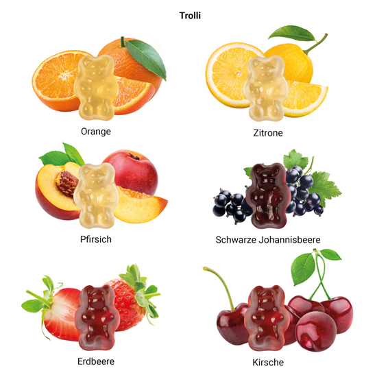 Minitüte 10 g Trolli 30 % Fruchtsaft Bärchen