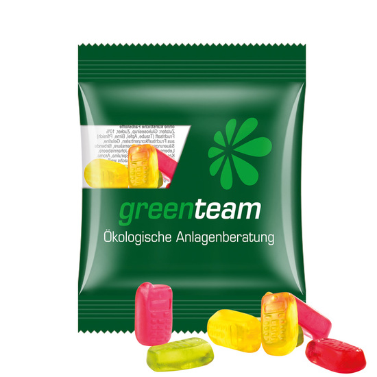 Minitüte 10 g Trolli Fruchtgummi Standardformen; Trolli Fruchtgummi Handy, Kompostierbare Folie, transparent