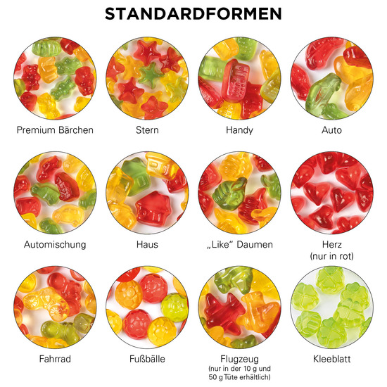 Minitüte 10 g Trolli Fruchtgummi Standardformen; Trolli Fruchtgummi Handy, Folie, weiß