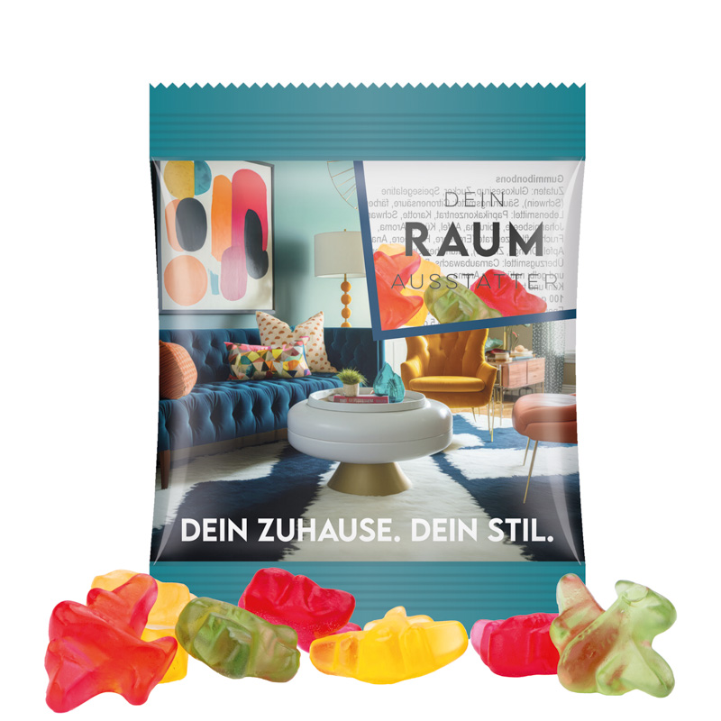 Minitüte 10 g Trolli Fruchtgummi Standardformen; Trolli Fruchtgummi Flugzeuge, Folie, transparent