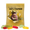 Minitüte 10 g Trolli Fruchtgummi Standardformen; Trolli Fruchtgummi Autos, Folie mit ca. 50% Papieranteil, weiß