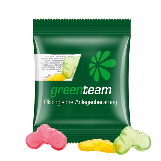 Minitüte 15 g Trolli Fruchtgummi Standardformen; Trolli Fruchtgummi Fahrrad, Kompostierbare Folie, transparent