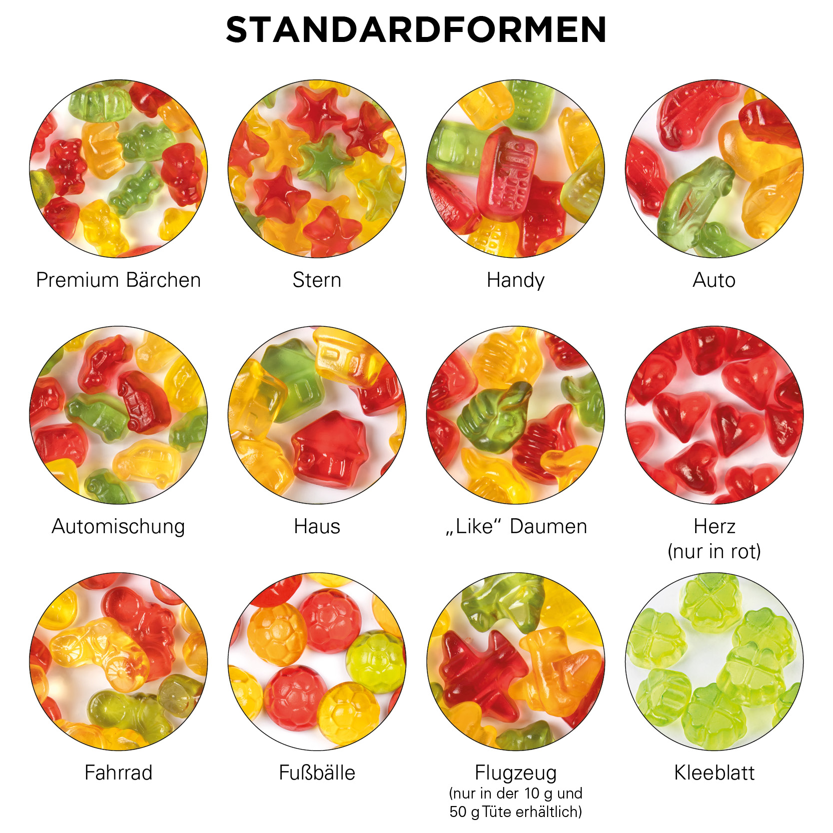 Minitüte 15 g Trolli Fruchtgummi Standardformen; Trolli Fruchtgummi Auto-Mischung, Folie, weiß
