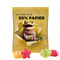 Minitüte 15 g Trolli Fruchtgummi Standardformen; Trolli Fruchtgummi Sterne, Folie mit ca. 50% Papieranteil, weiß