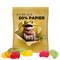 Minitüte 15 g Trolli Fruchtgummi Standardformen; Trolli Fruchtgummi Auto-Mischung, Folie mit ca. 50% Papieranteil, weiß