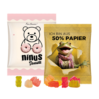 Minitüte 7 g Basic Bärchen; Basic Gummibärchen, Folie, weiß