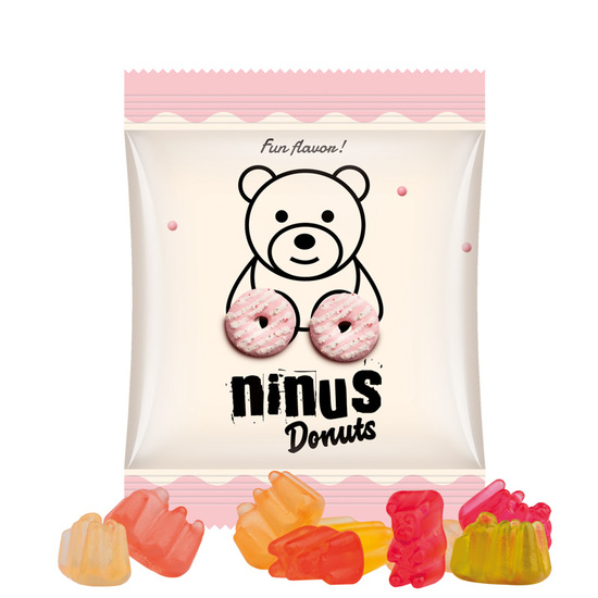 Minitüte 7 g Basic Bärchen; Basic Gummibärchen, Folie, weiß