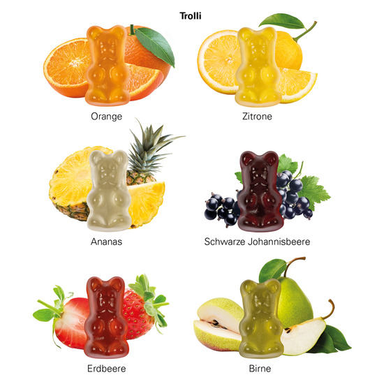 Minitüte 12 g Trolli vegane Fruchtgummi Bärchen; Trolli vegane Gummibärchen, Kompostierbare Folie, transparent