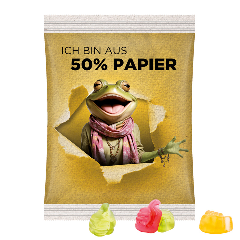 Maxitüte 50 g Trolli Trolli Fruchtgummi Daumen; Folie, transparent