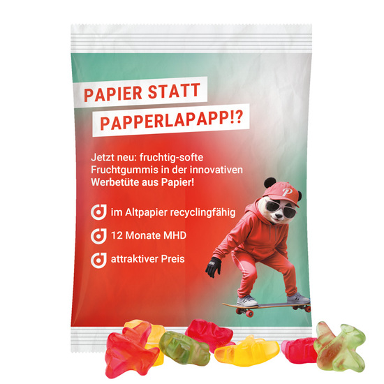 Maxitüte 50 g Trolli Trolli Fruchtgummi Flugzeuge; Kompostierbare Folie, transparent