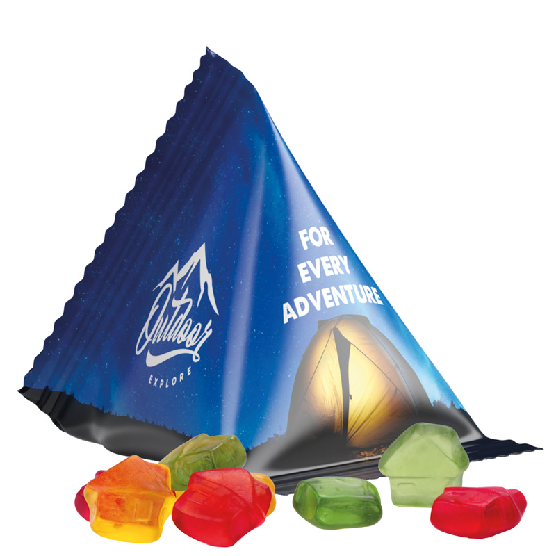 Tetraeder 15 g Trolli Fruchtgummi Standardformen; Trolli Fruchtgummi Haus, Folie, weiß