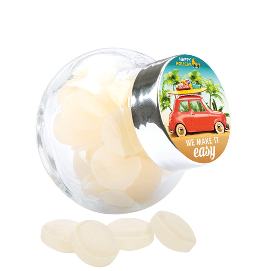 Bonbonglas mini; Cavendish & Harvey Mini Bonbons Japanische Minze, weiß