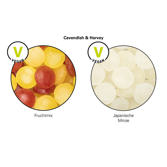 Bonbonglas mini; Cavendish & Harvey Mini Bonbons Fruchtmix, weiß