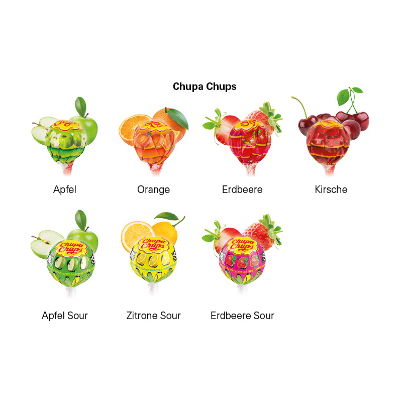 Lolly Box Chupa Chups; 1 Chupa Chups Kugel Lolly sour