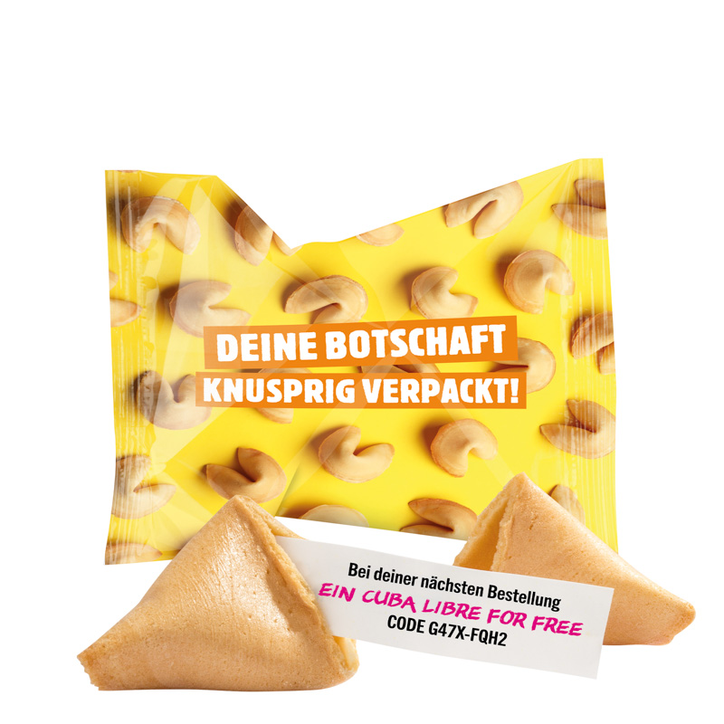 Glückskeks; 1 Glückskeks, weiß