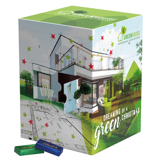 Tower Adventskalender, Vollkartonhülle; 24 Sarotti Schokoladentäfelchen, 4 Sorten