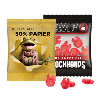 Minitüte 10 g Trolli Fruchtgummi Sonderformen, recyclingfähiges Papier, weiß