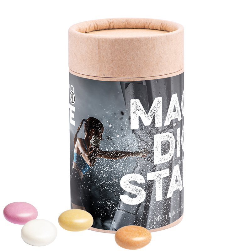 Papierdose Eco Midi; Mentos Kaudragee Fruit