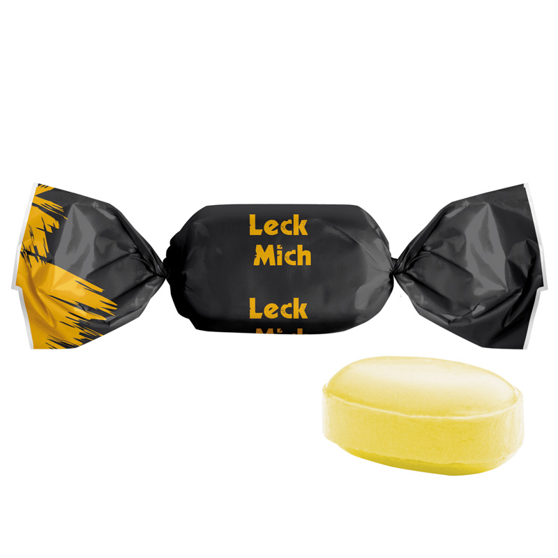 Bonbon ungefüllt; Zitronen Bonbons, oval, einzeln eingewickelt