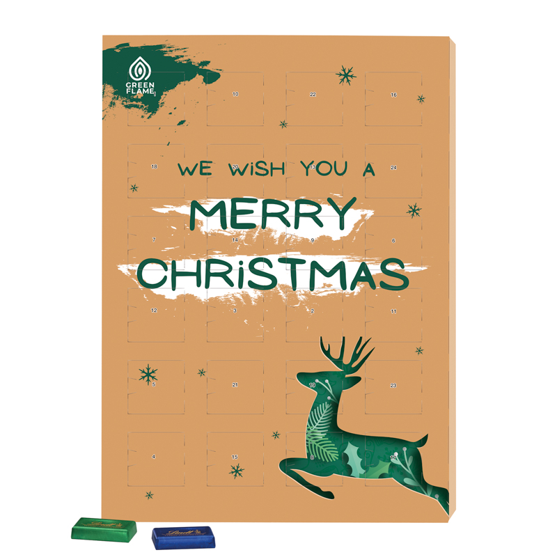 Marken Wand Adventskalender; 24 Lindt Schokotäfelchen