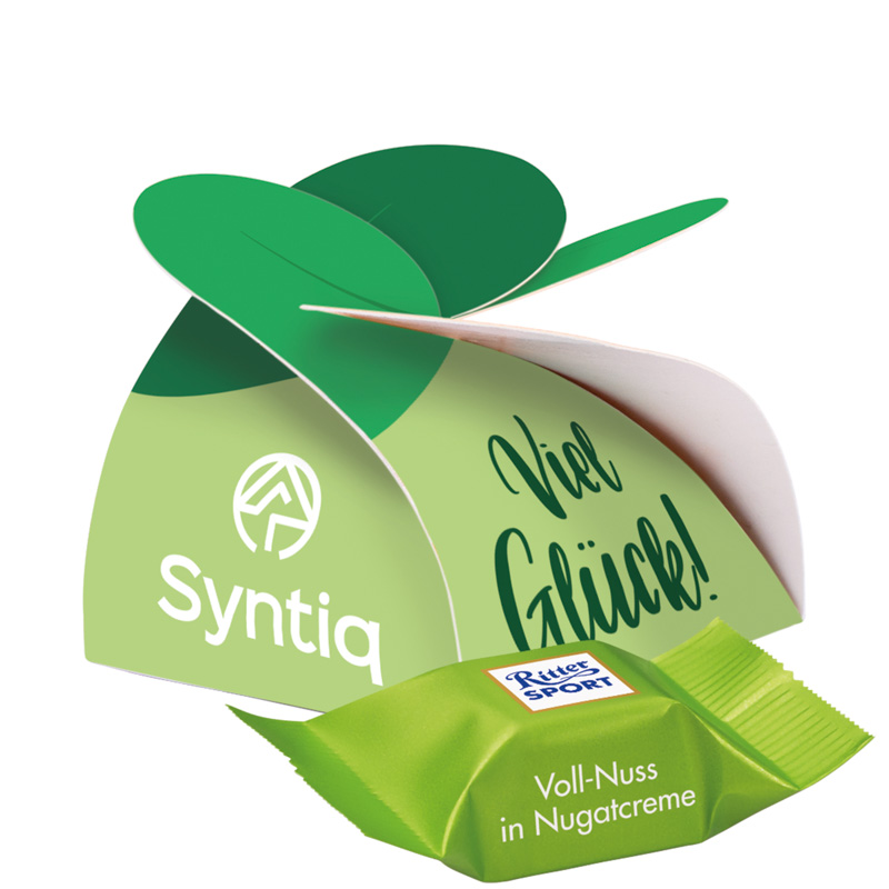 Kleines Präsent Ritter SPORT; 1 Ritter SPORT Schokowürfel Vollnuss Nougatcreme