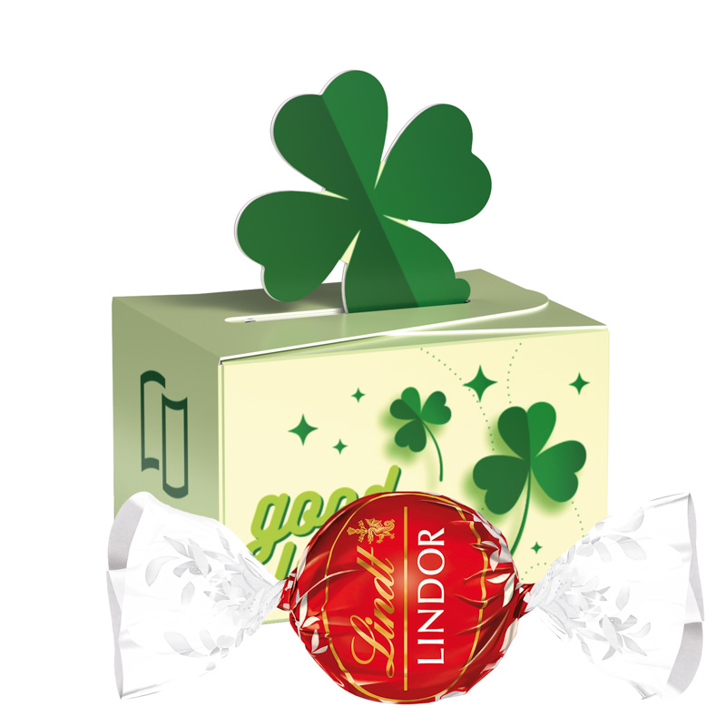 Geschenkbox Mini Kleeblatt; 1 LINDOR Milchkugel