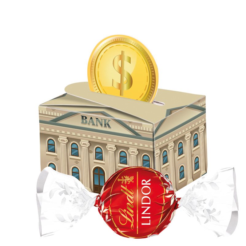 Geschenkbox Mini rund; 1 LINDOR Milchkugel