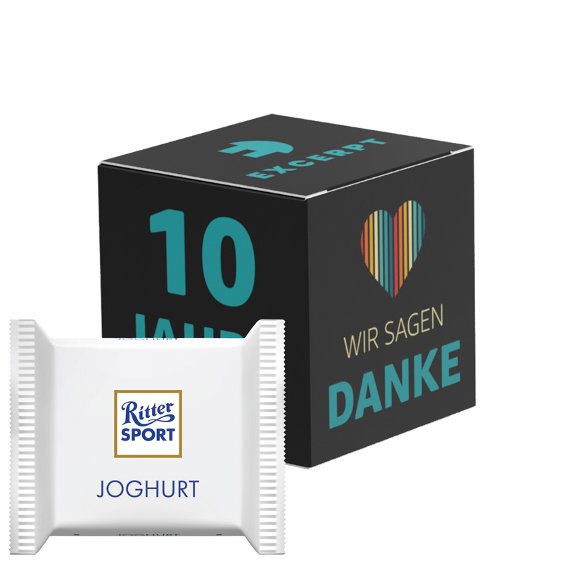 Werbewürfel Ritter SPORT mini; 4 Ritter SPORT mini Joghurt