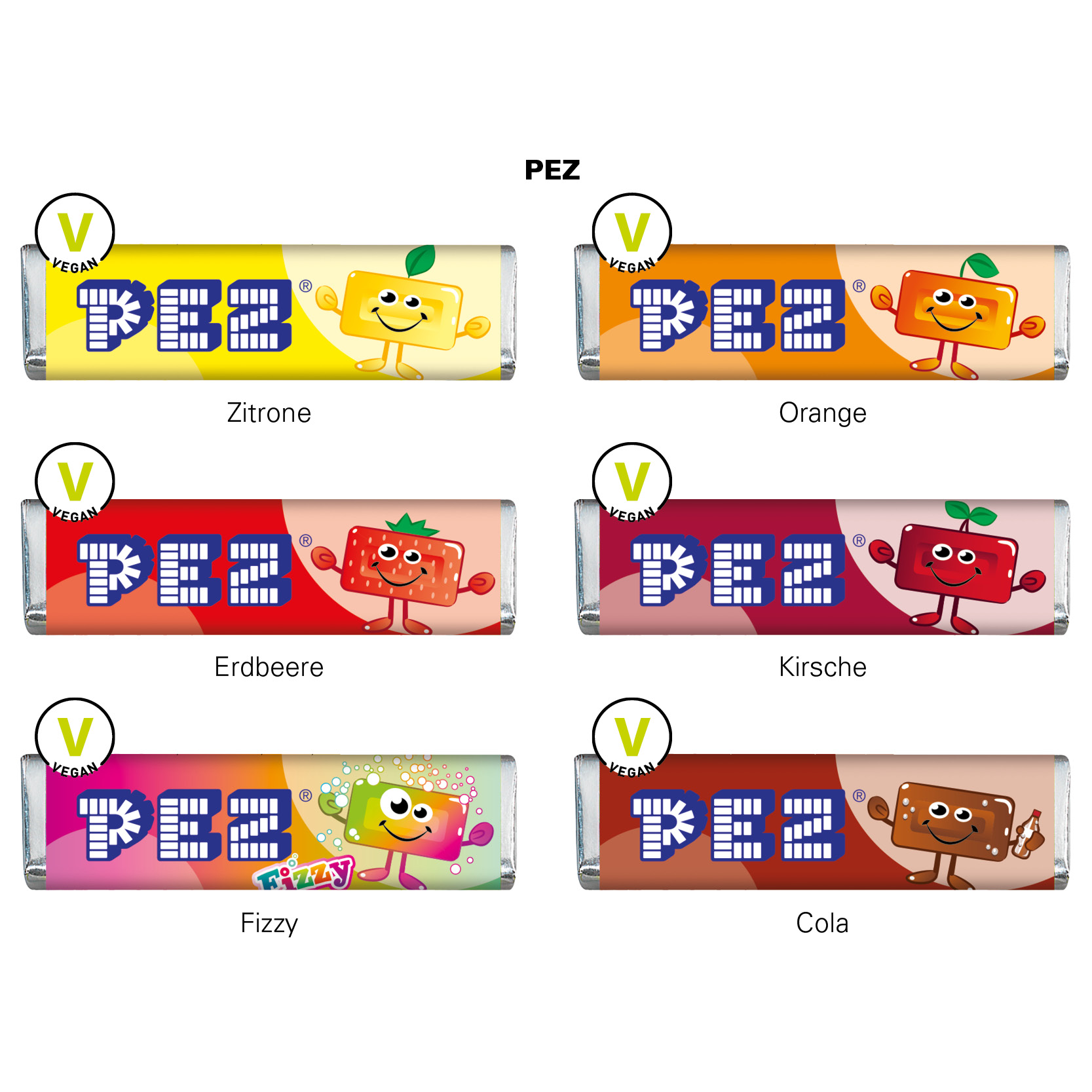 PEZ Bonbonriegel; 1 PEZ Bonbonriegel, Fizzy