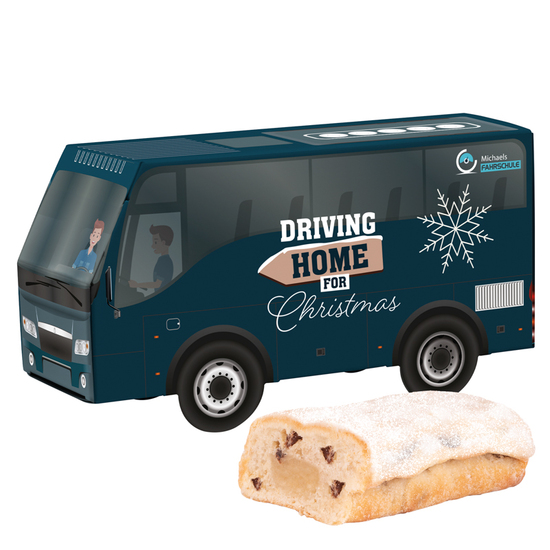 3D Präsent Bus Weihnachten; 1 KuchenMeister Ministollen