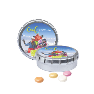 Quick Box, silber, Mentos Kaudragee Fruit