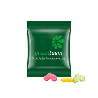 Minitüte,15 g, kompostierbare Folie weiß, Trolli Fruchtgummi Fahrrad