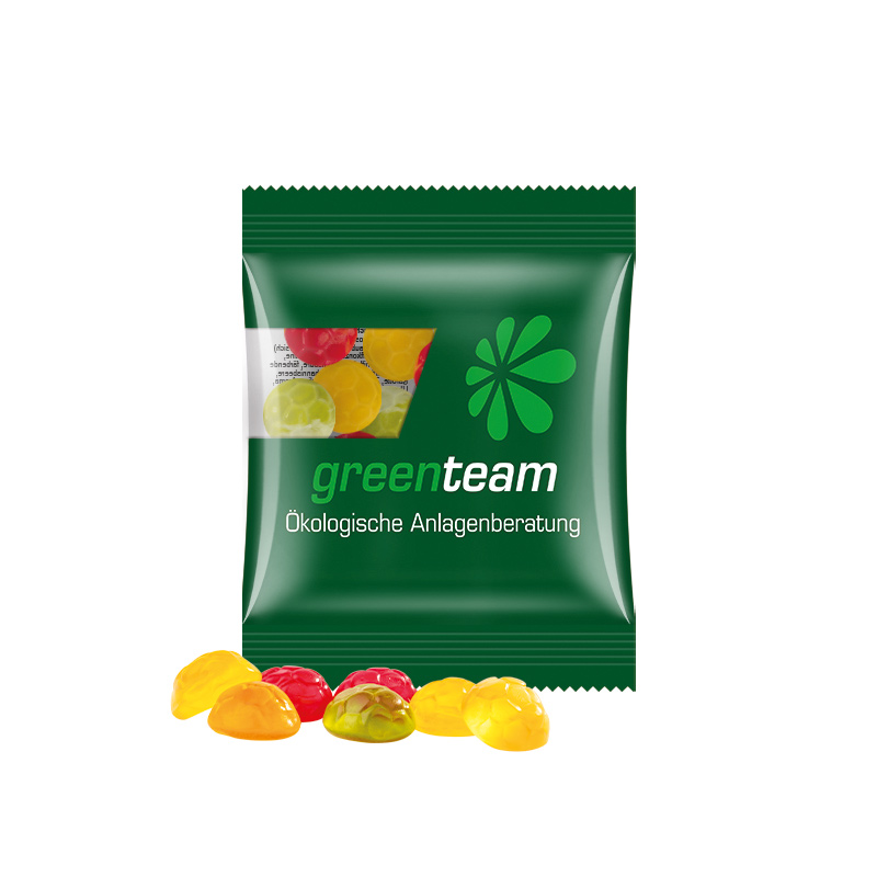Minitüte,10 g, kompostierbare Folie transparent, Trolli Fruchtgummi Fußbälle