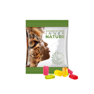 Minitüte,10 g, Folie weiß, Trolli Fruchtgummi Handy