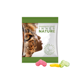 Minitüte,15 g, Folie weiß, Trolli Fruchtgummi Fahrrad