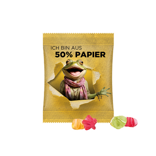 Minitüte, 15 g, Papierfolie weiß, Trolli Fruchtgummi Sterne