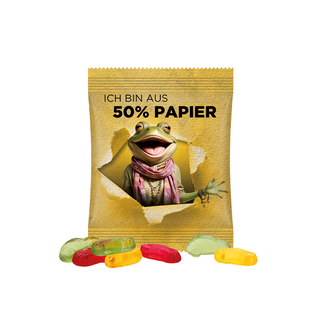 Minitüte, 10 g, Papierfolie weiß, Trolli Fruchtgummi Autos