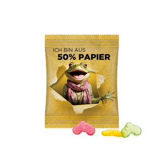 Minitüte, 10 g, Papierfolie weiß, Trolli Fruchtgummi Fahrrad