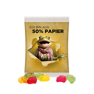 Maxitüte, Folie mit ca. 50% Papieranteil, weiß, Trolli Fruchtgummi Auto-Mischung