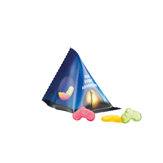 Fruchtgummi Tetraeder, Folie transparent, Trolli Fruchtgummi Fahrrad