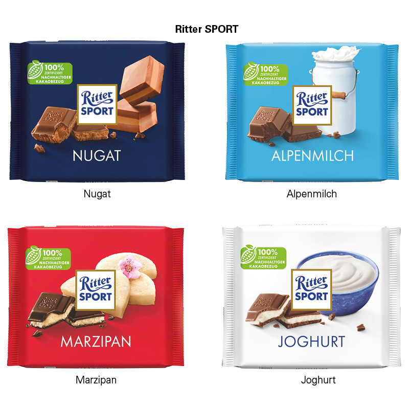 Ritter SPORT 100g im Werbeschuber, Nugat