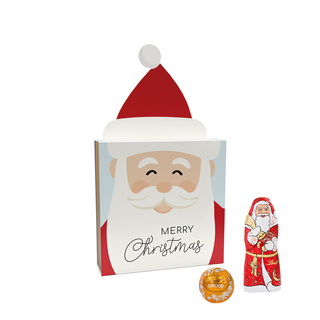 Lindt Präsent im Werbeschuber "Weihnachtsmütze", Kleine Kostbarkeiten Santa