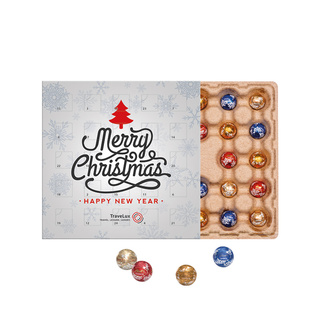 Minikugel Adventskalender ECO, Papierblister, LINDOR Lindt Mini Kugeln