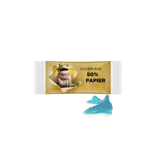Trolli Fruchtgummi "Hai", Papierfolie weiß