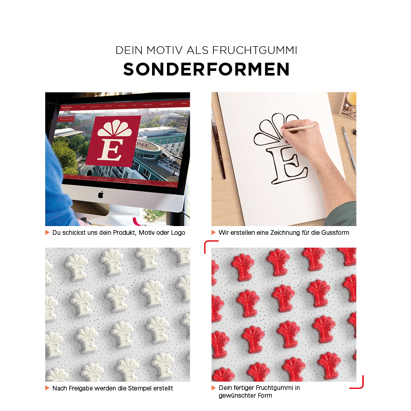 Minitüte Sonderform, 10 g, Folie kompostierbar weiß, Fruchtgummi , 10 % Fruchtsaftanteil